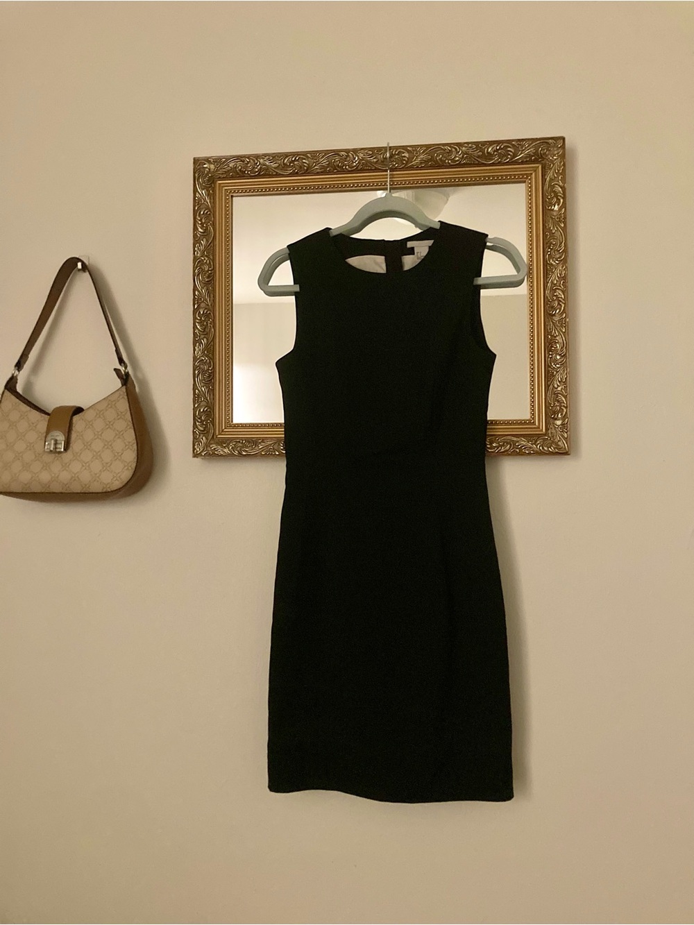 H&M Black Sleeveless Midi Sheath Dress